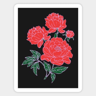 Red Peonies Magnet